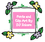 Fonts and clip art by DJ Inkers